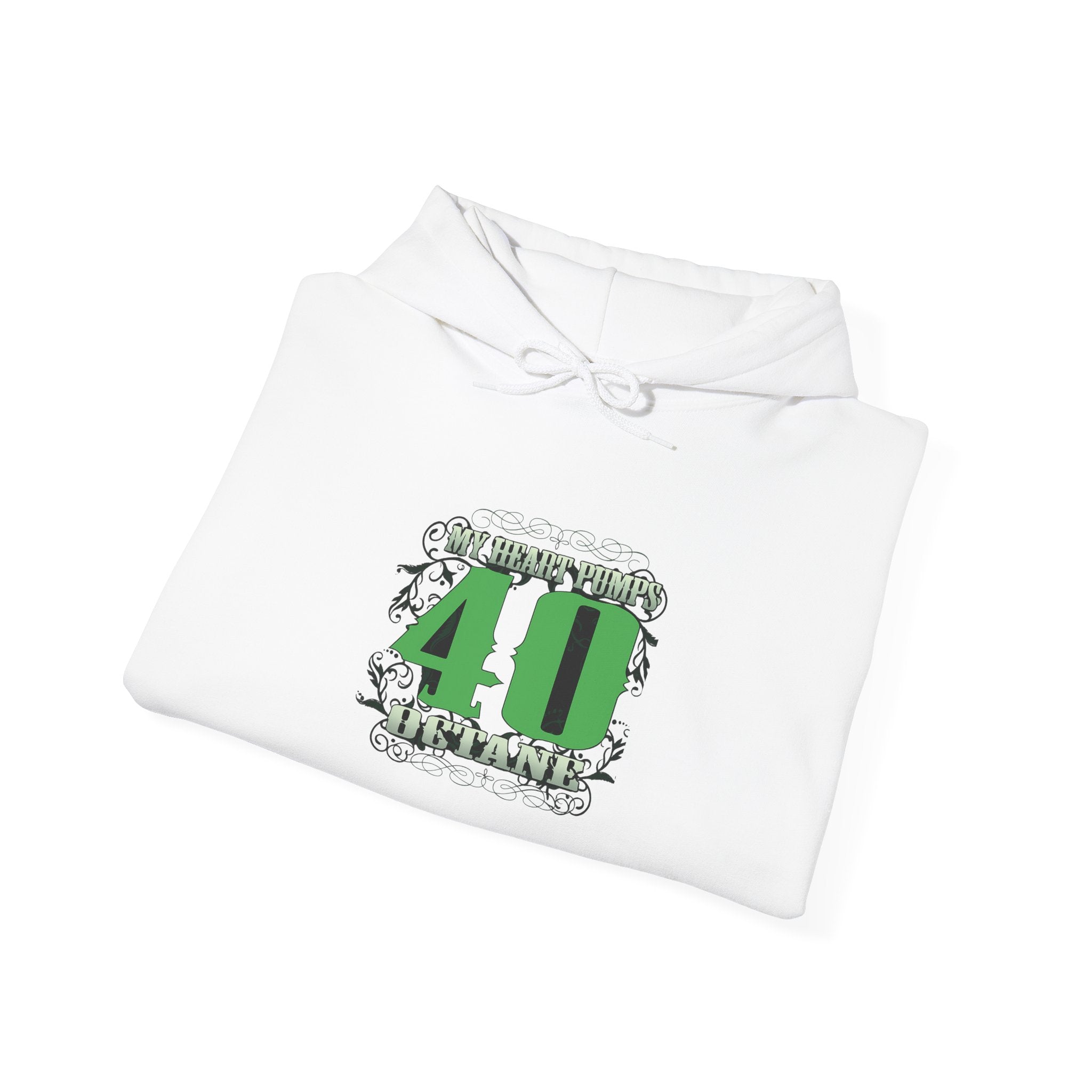 My heart pumps 40 octane - Green Design Sweatshirt