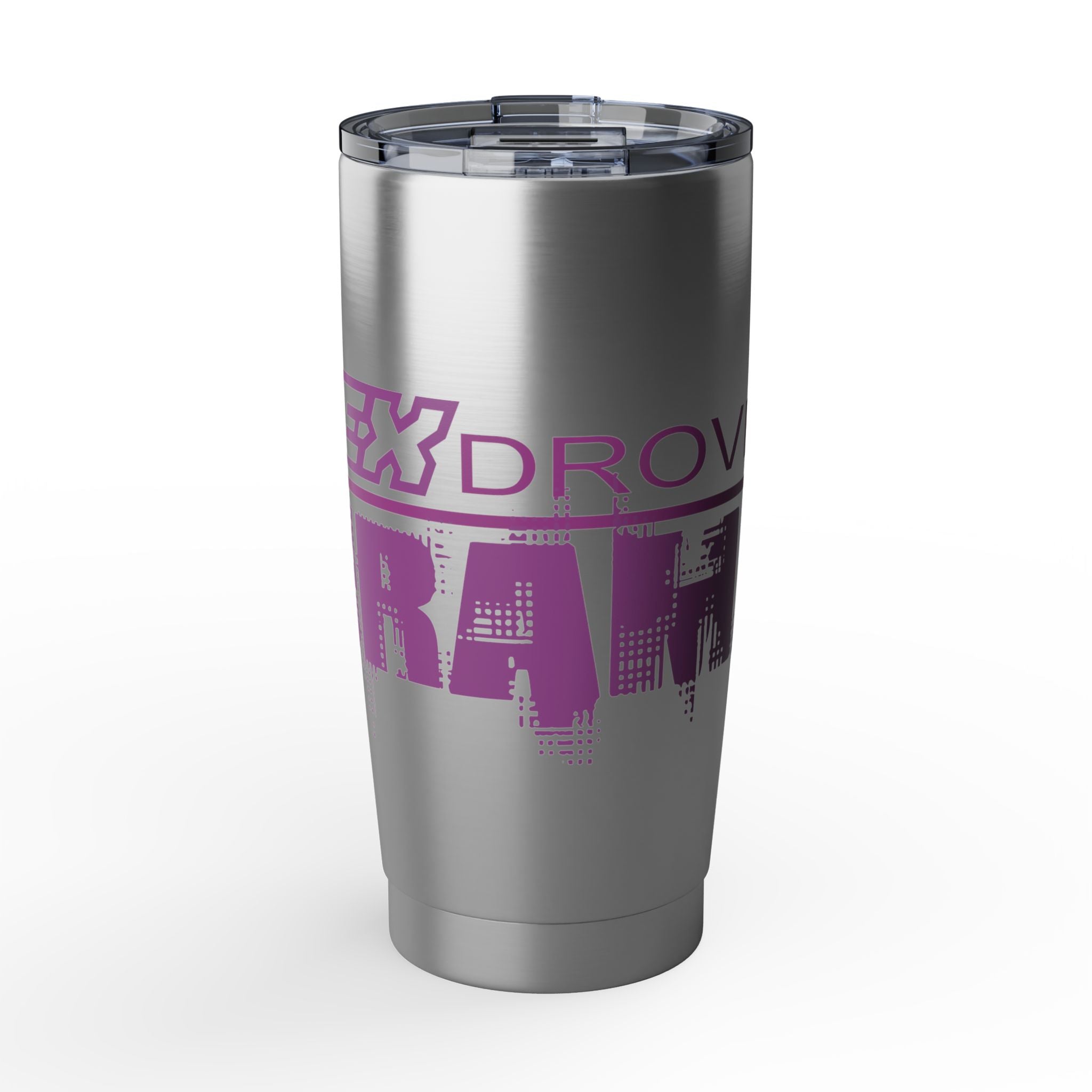 20oz Travel Tumbler — 'My Ex Drove My Brakes' Pink Urban Graphic