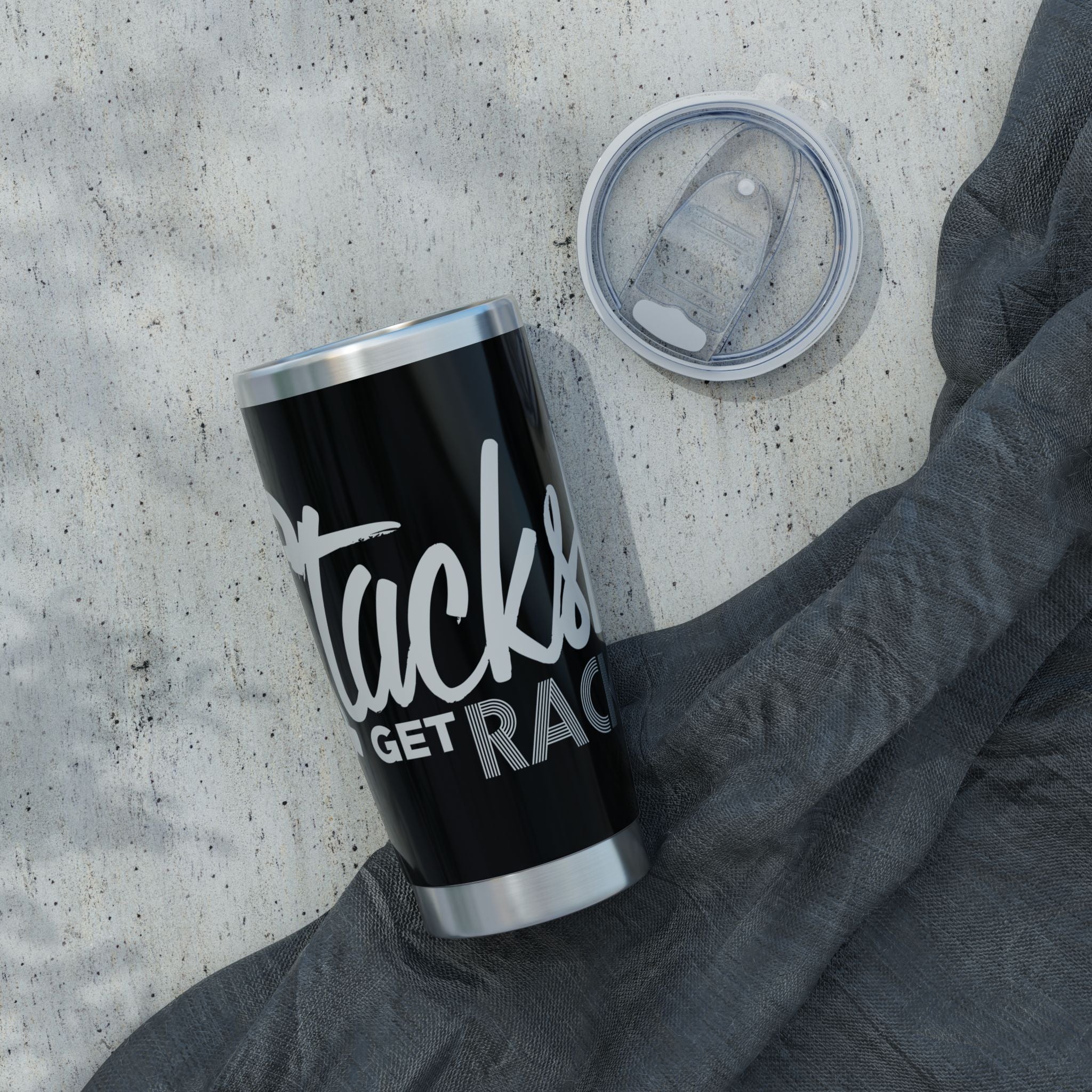 20oz Stainless Tumbler - 'Sticks Get Racked' Black Travel Mug