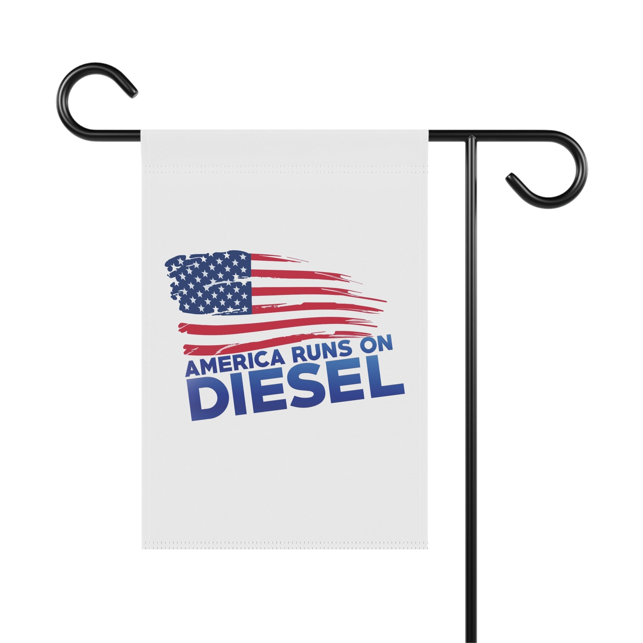 America Runs on Diesel Garden Flag — Patriotic Outdoor Banner