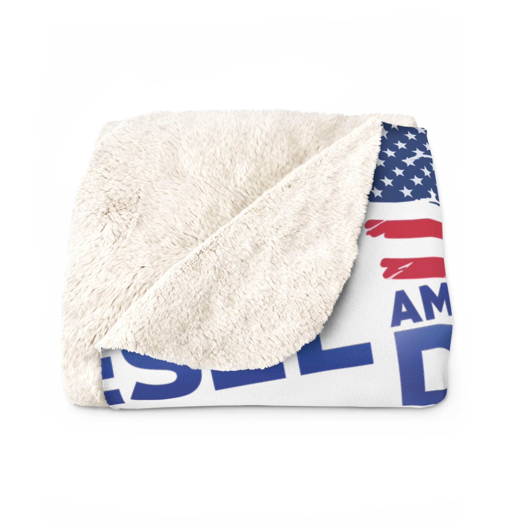 Sherpa Blanket — "America Runs on Diesel" Patriotic Flag Fleece