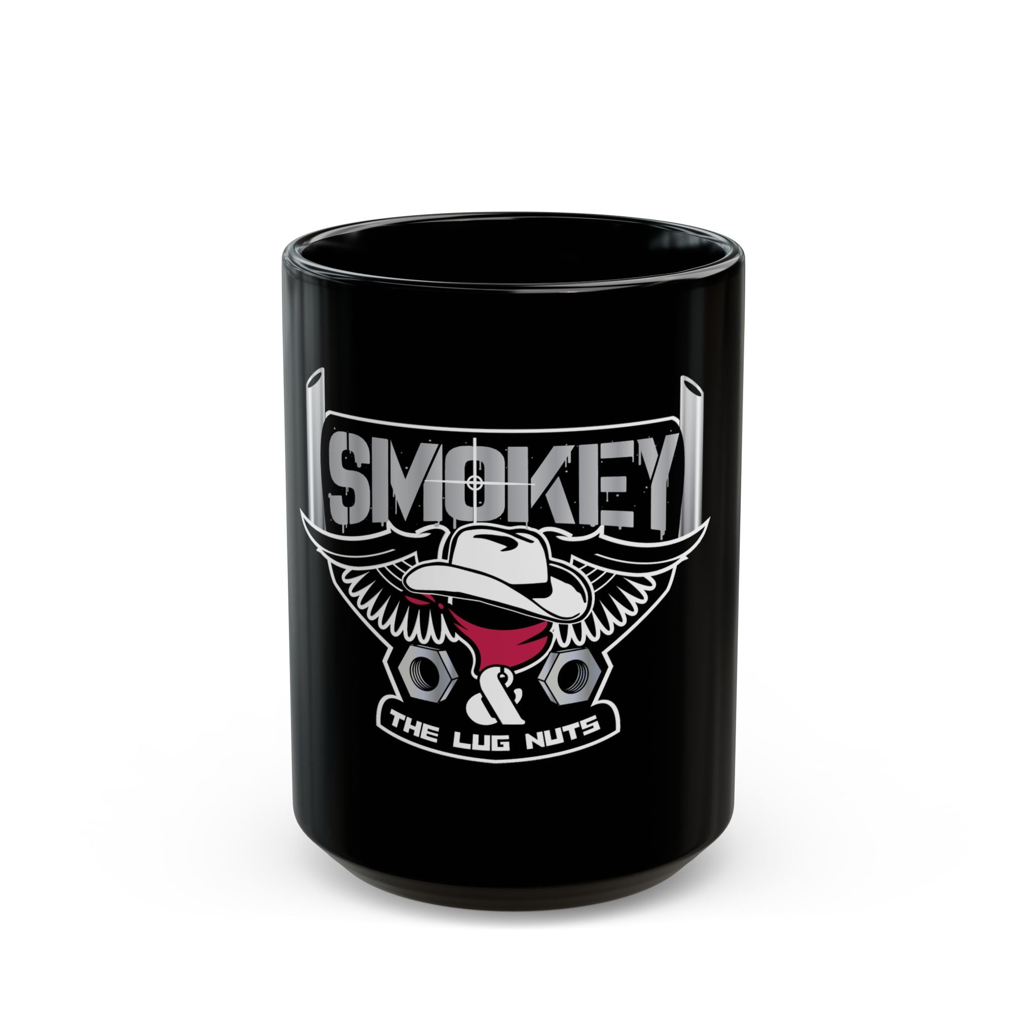 Smokey The Log Nuts Black Coffee Mug – Retro Trucker Emblem (11oz/15oz)