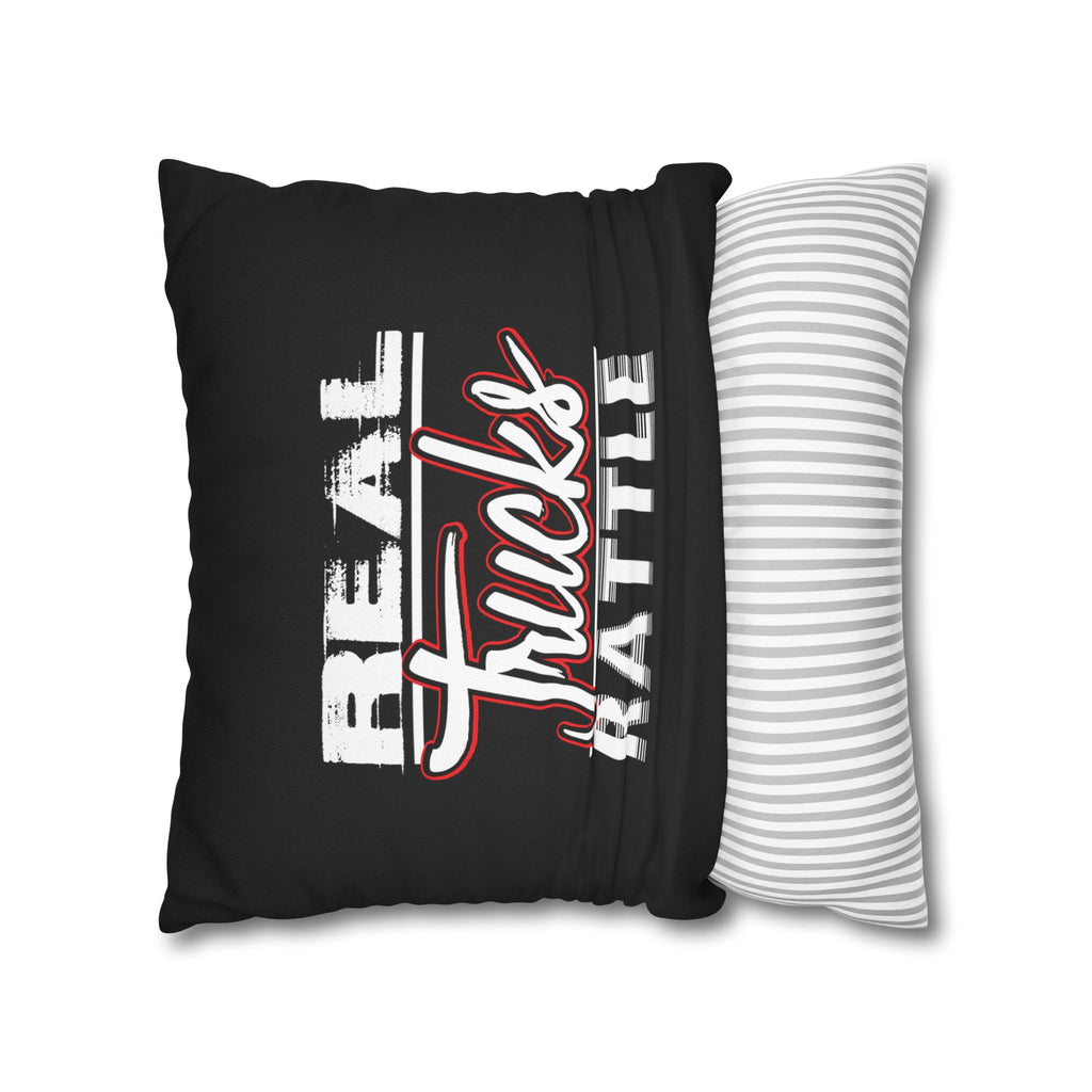 Trucker Pillowcase - "Real Trucks Rattle" Rustic Automotive Accent Pillow Cover