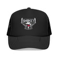 Smokey Skull Trucker Hat — Retro Biker Foam Cap
