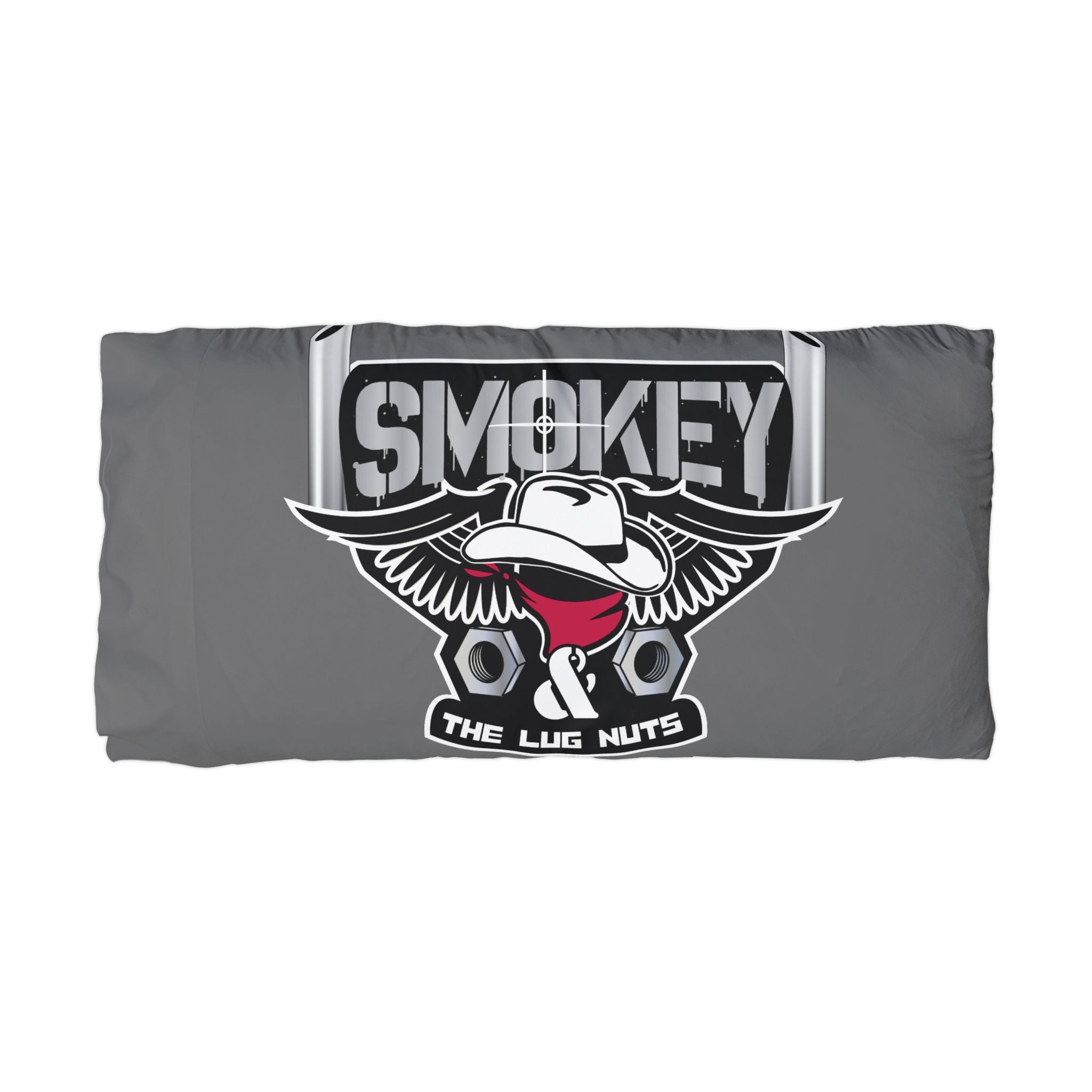 Smokey The Lug Nuts Microfiber Pillowcase – Vintage Mechanic Skull & Wings Design