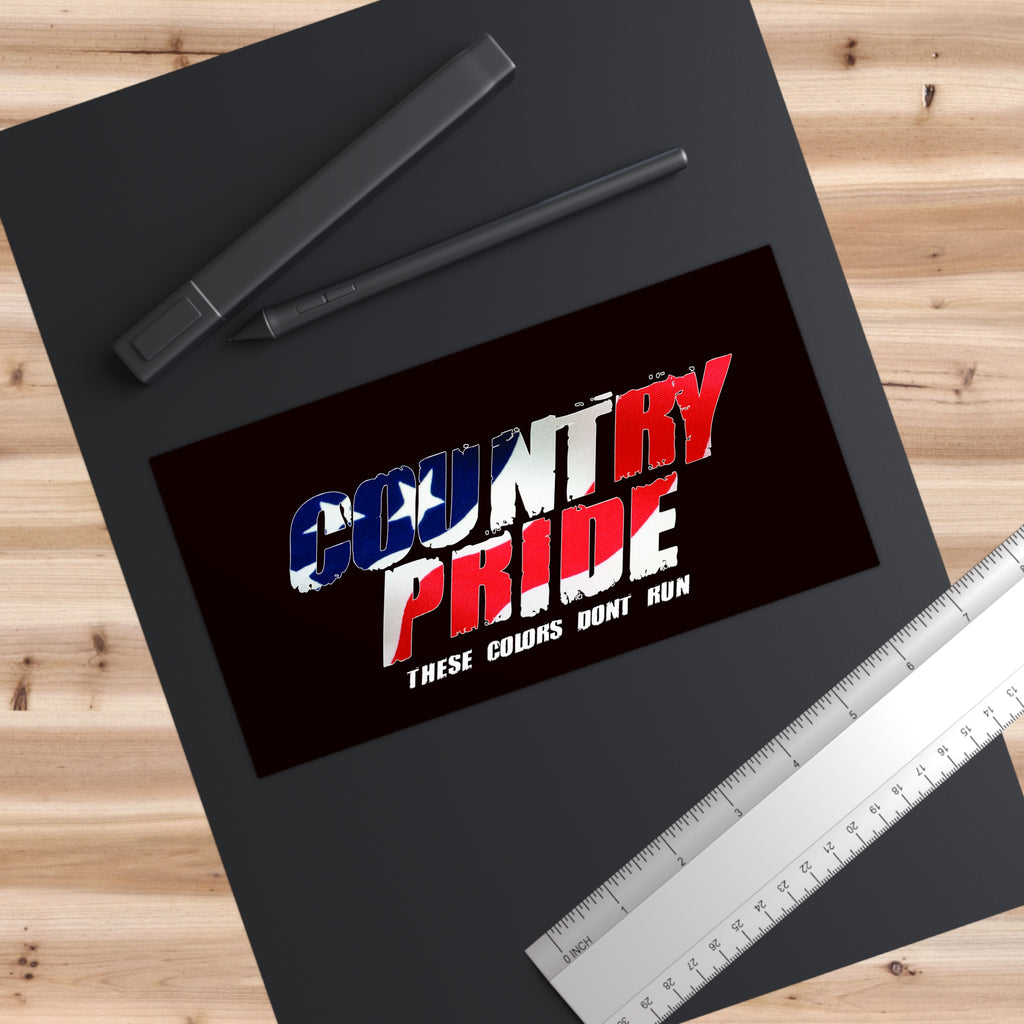 Bumper Sticker — "Country Pride" American Flag Design (These Colors Don't Run)