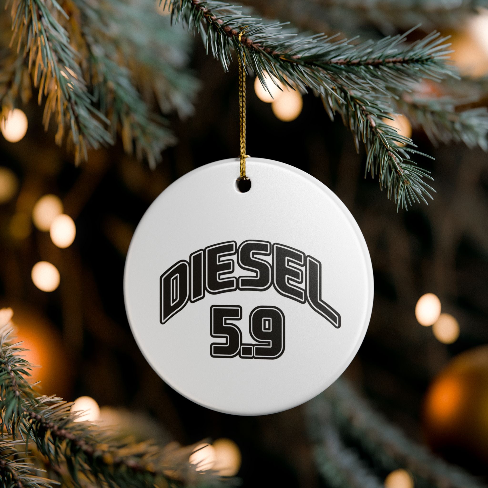 Diesel 5.9 Ceramic Ornament — Truck & Engine Lover Holiday Decoration