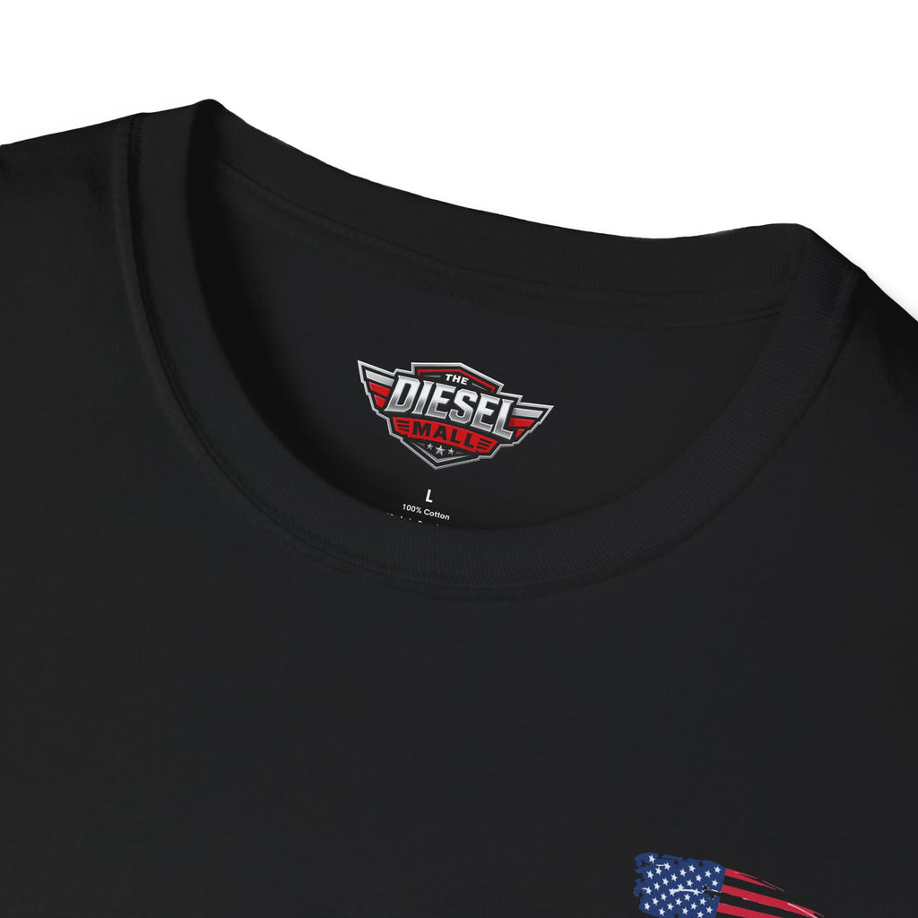 America Runs on Diesel T-Shirt — Patriotic Flag Diesel Tee