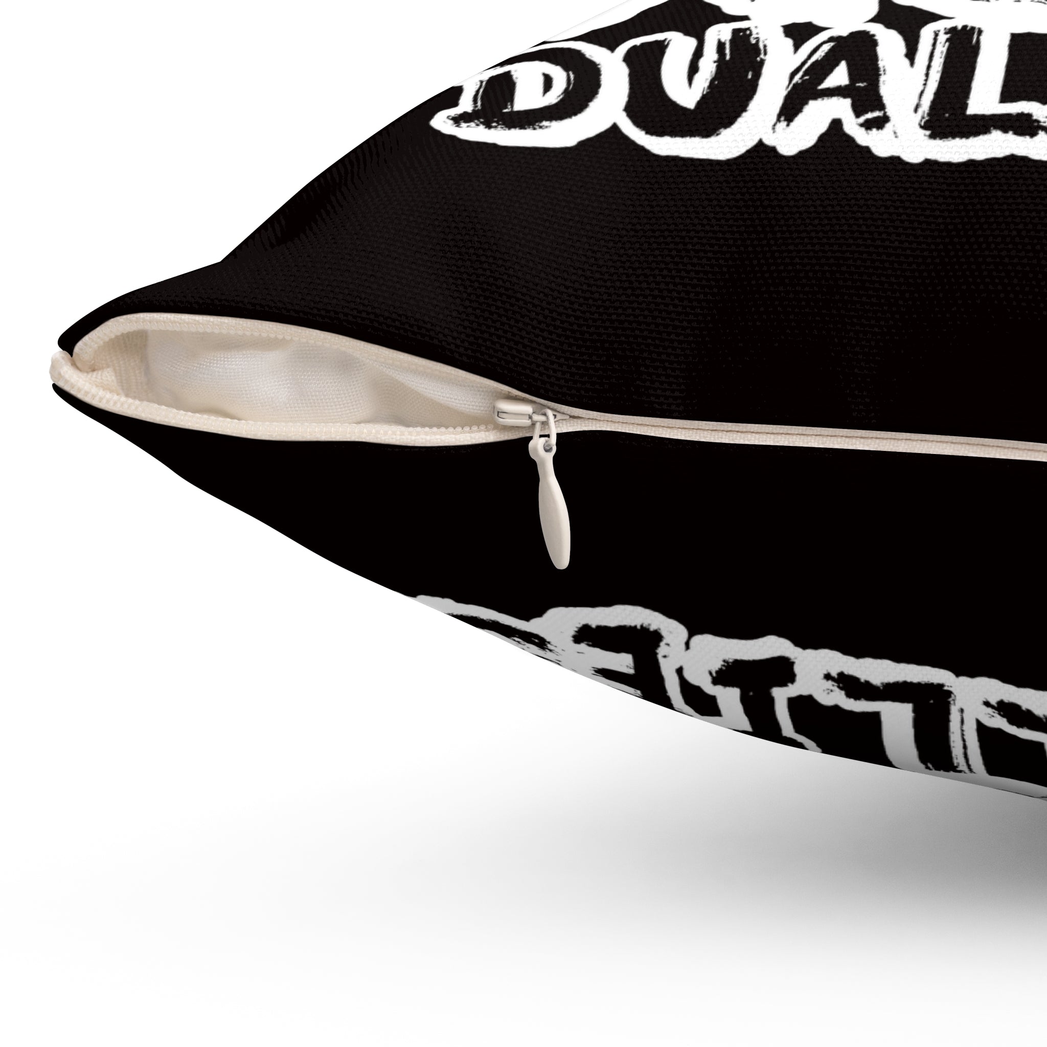 Square Pillow — 'I Love Fat Ass' Bold Typography Throw Pillow (Black & White)