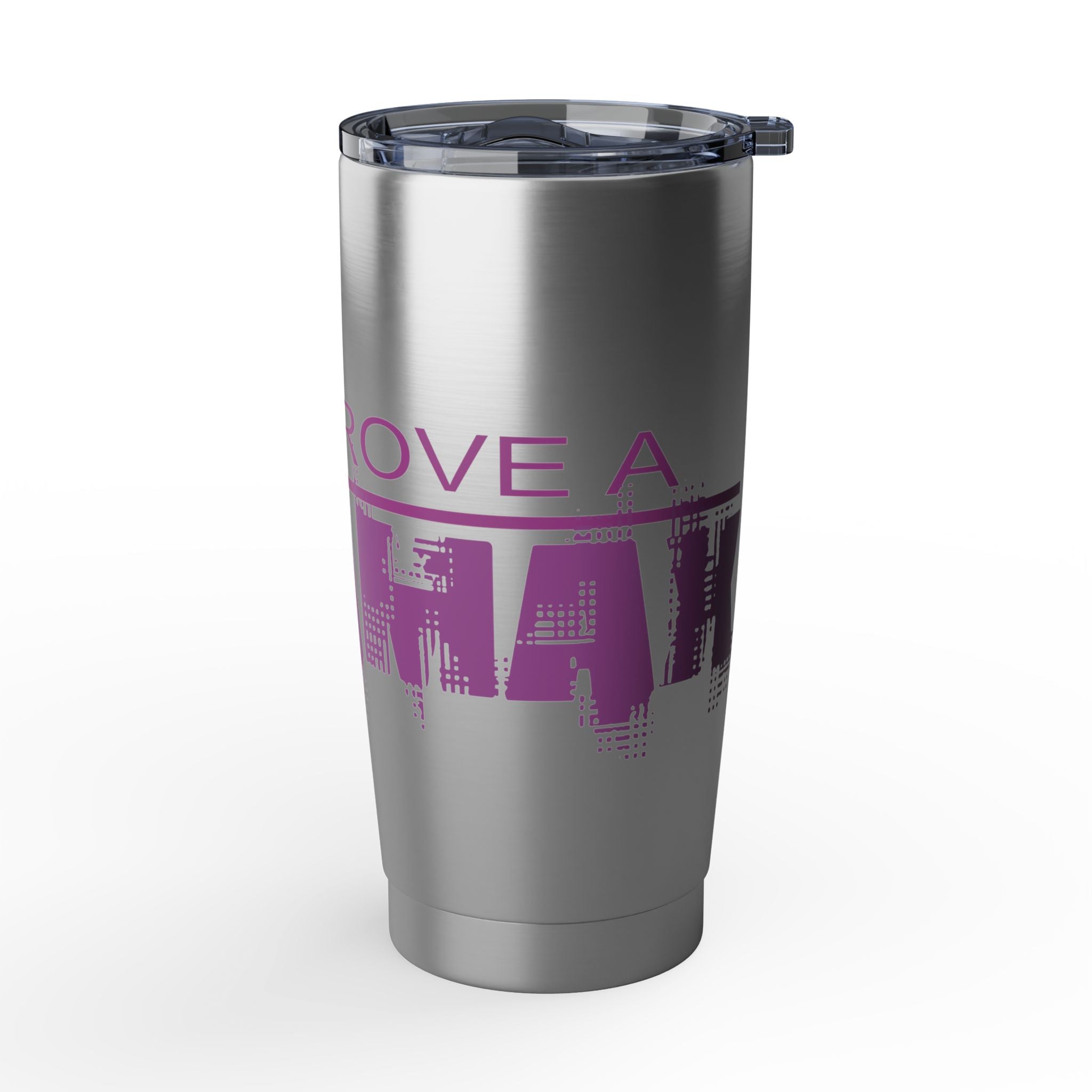 20oz Travel Tumbler — 'My Ex Drove My Brakes' Pink Urban Graphic
