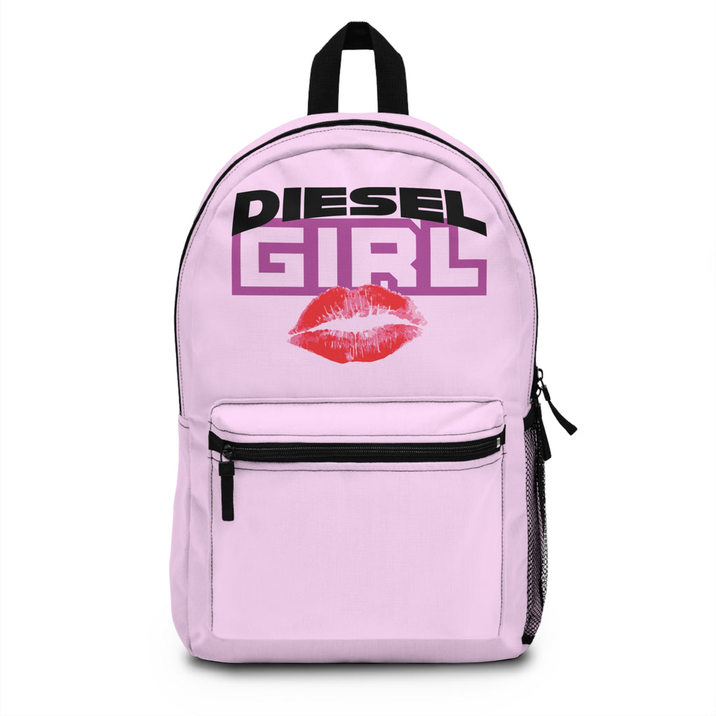 Diesel Girl Pink Backpack — Kiss Logo Casual  Bag