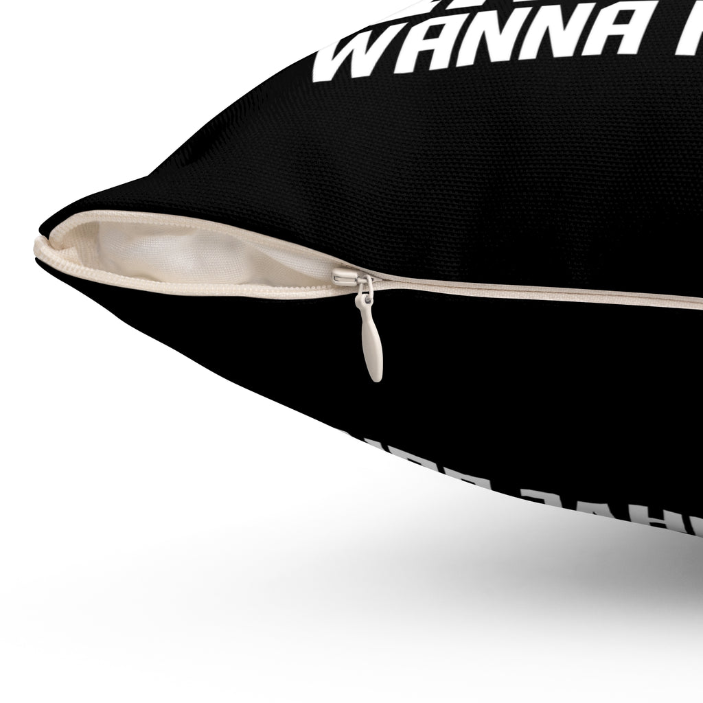 Girls Just Wanna Have Guns Pillow — Black Spun Polyester Throw Pillow