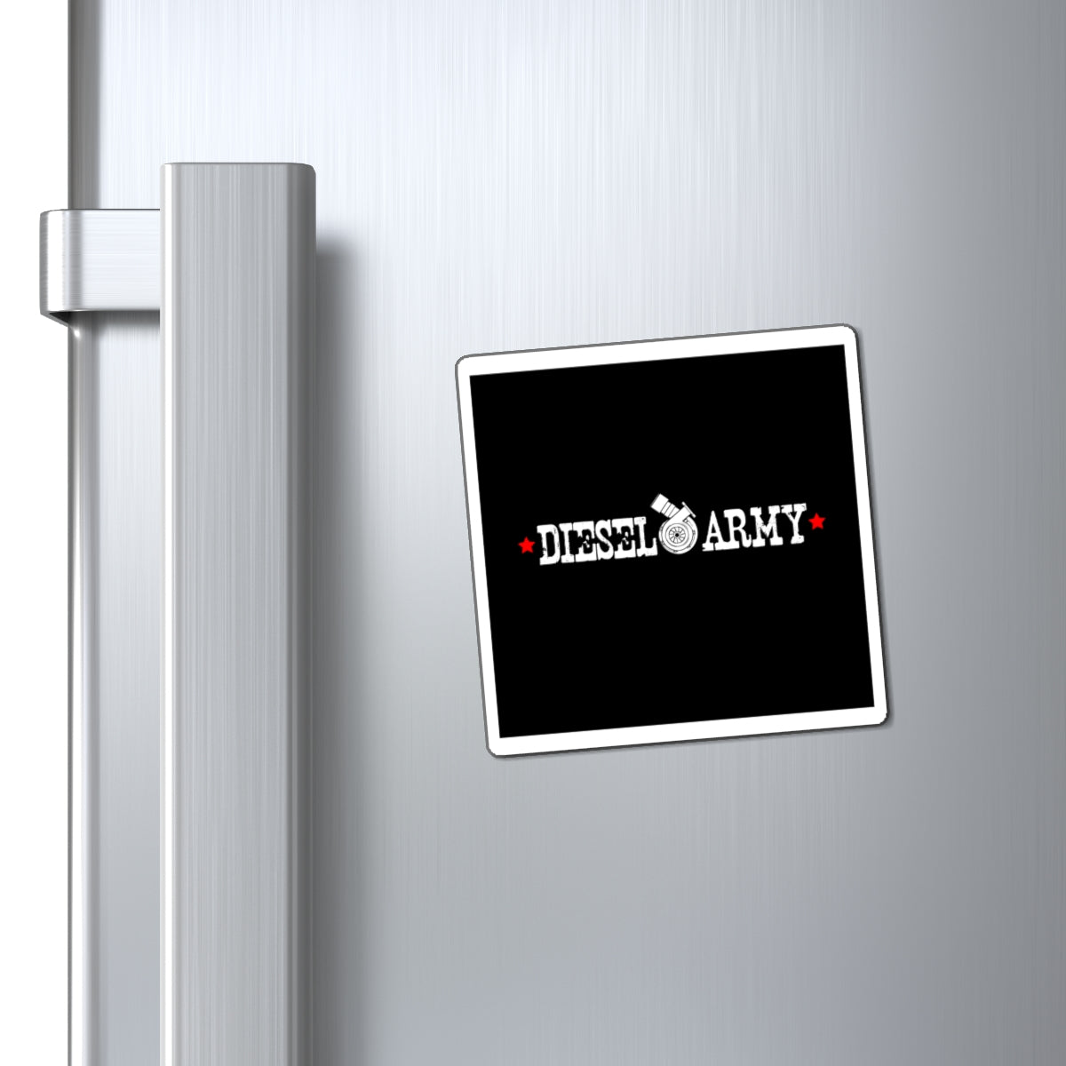 Diesel Army Magnet — Turbocharger Logo Fridge Magnet for Diesel Enthusiasts