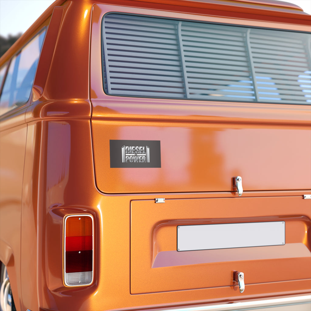 Diesel Power Bumper Sticker — Chrome Exhaust Design