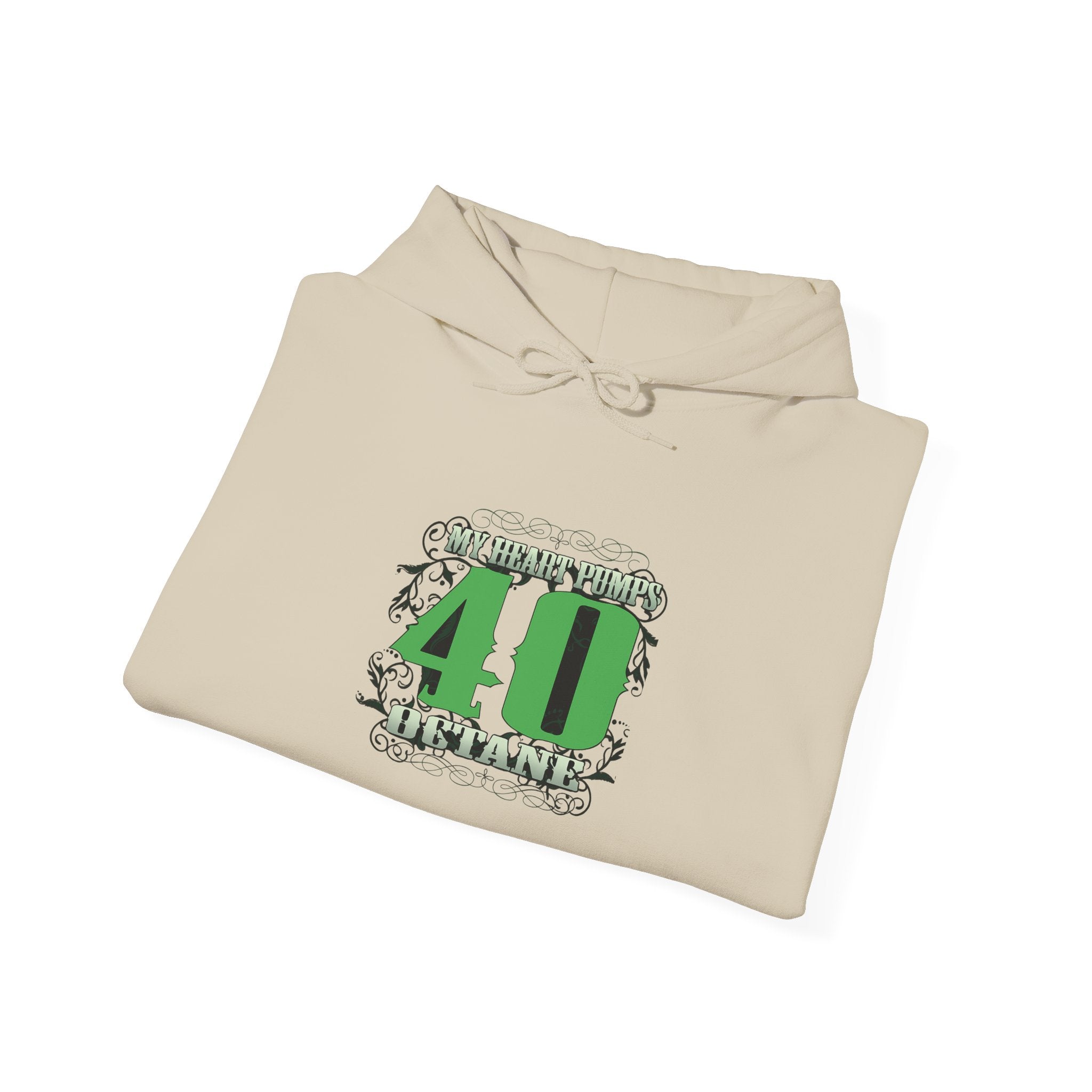 My heart pumps 40 octane - Green Design Sweatshirt
