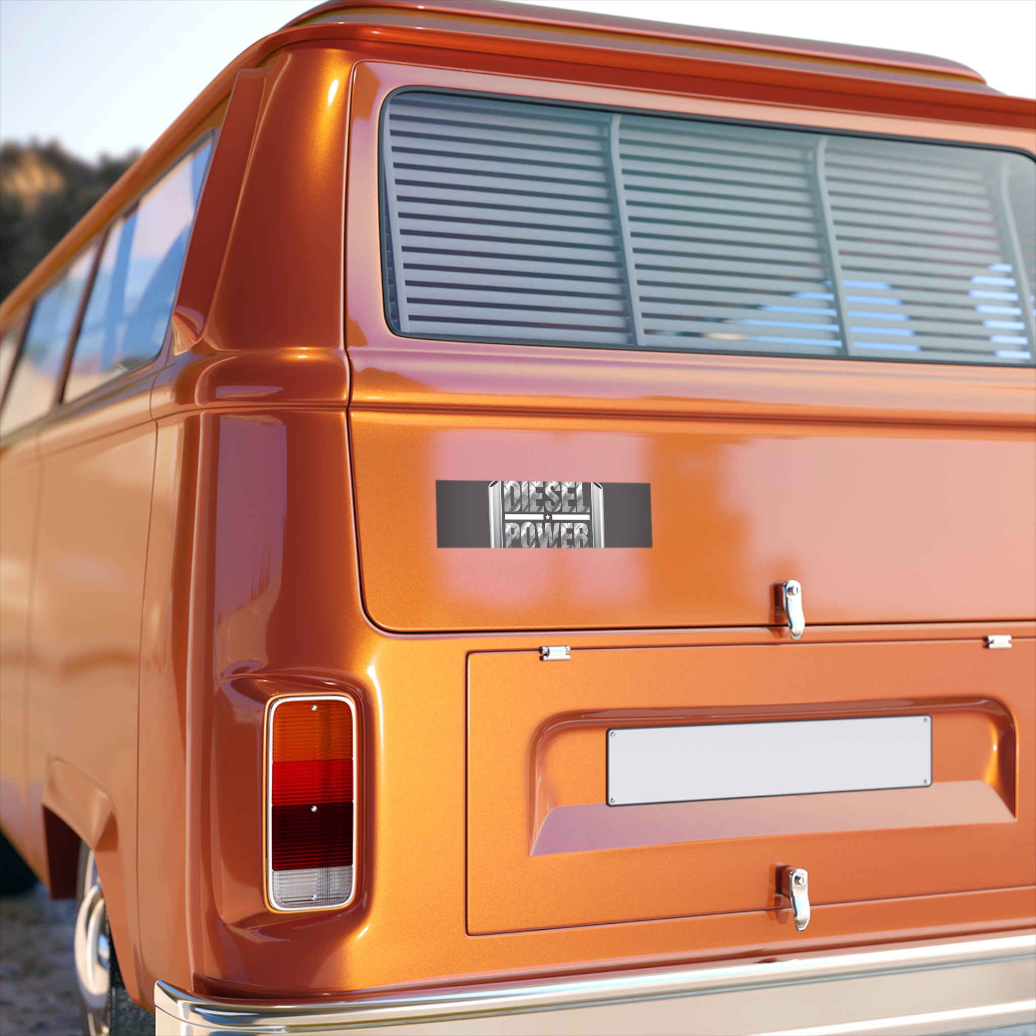 Diesel Power Bumper Sticker — Chrome Exhaust Design
