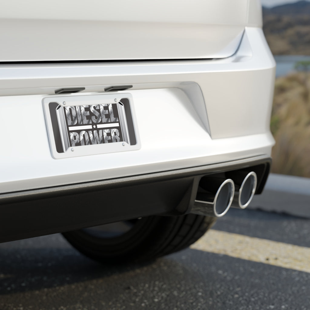 Diesel Power Metal License Plate - Stainless Steel Truck Front Plate