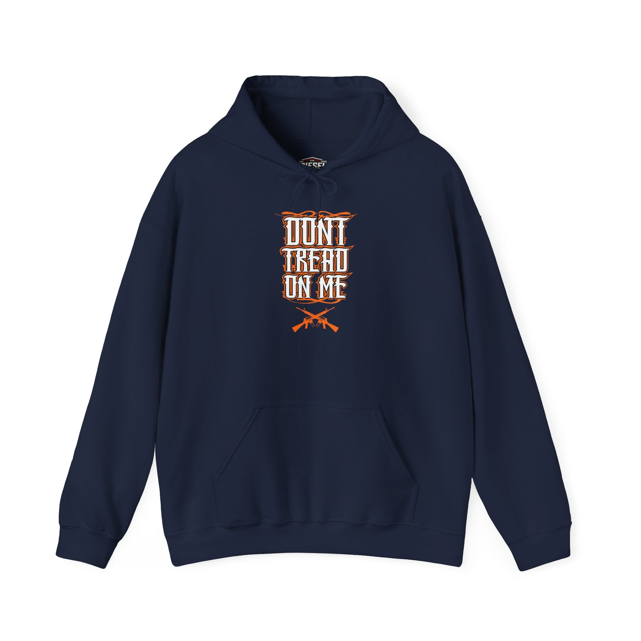 Don’t Tread On Me Hoodie - Retro Script with Crossed Rifles