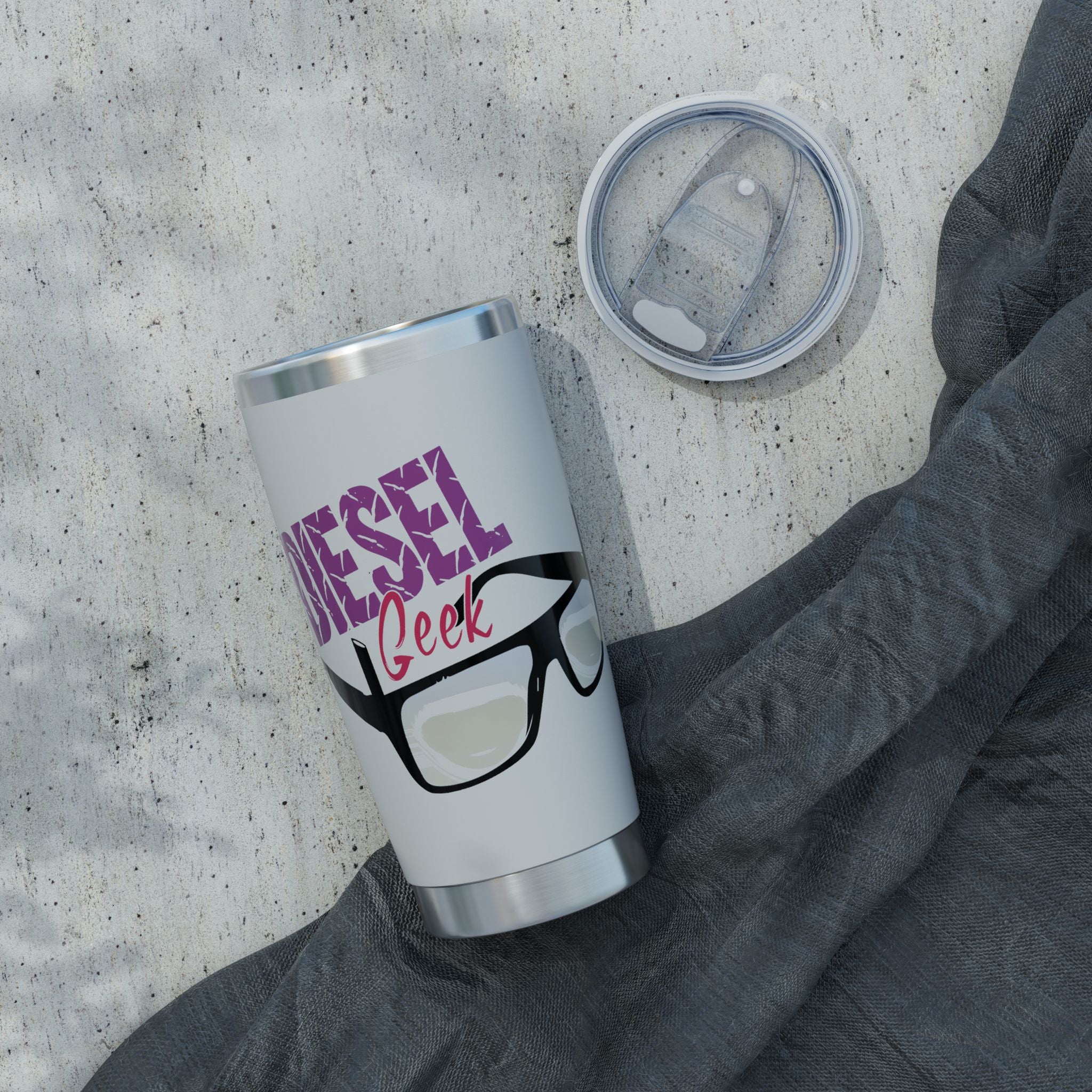 Diesel Geek 20oz Tumbler – Travel Mug with Glasses Graphic