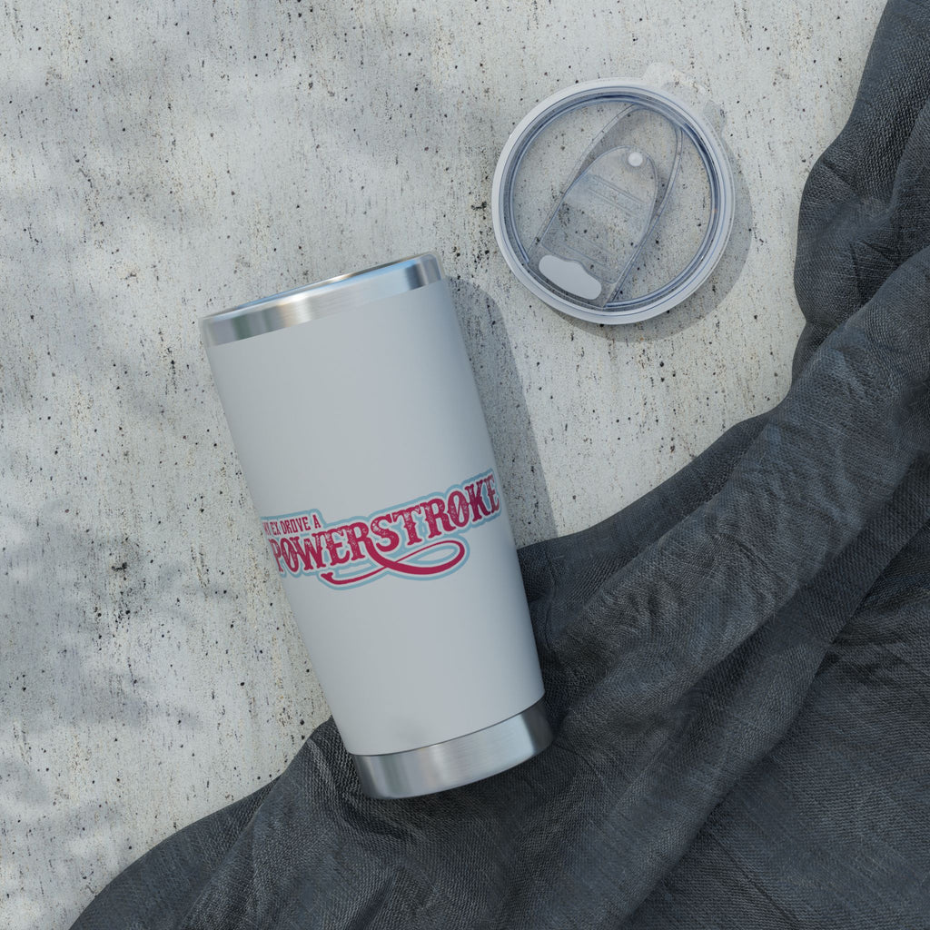 20oz Tumbler — Retro “Powerstroke” Script Stainless Steel Travel Cup