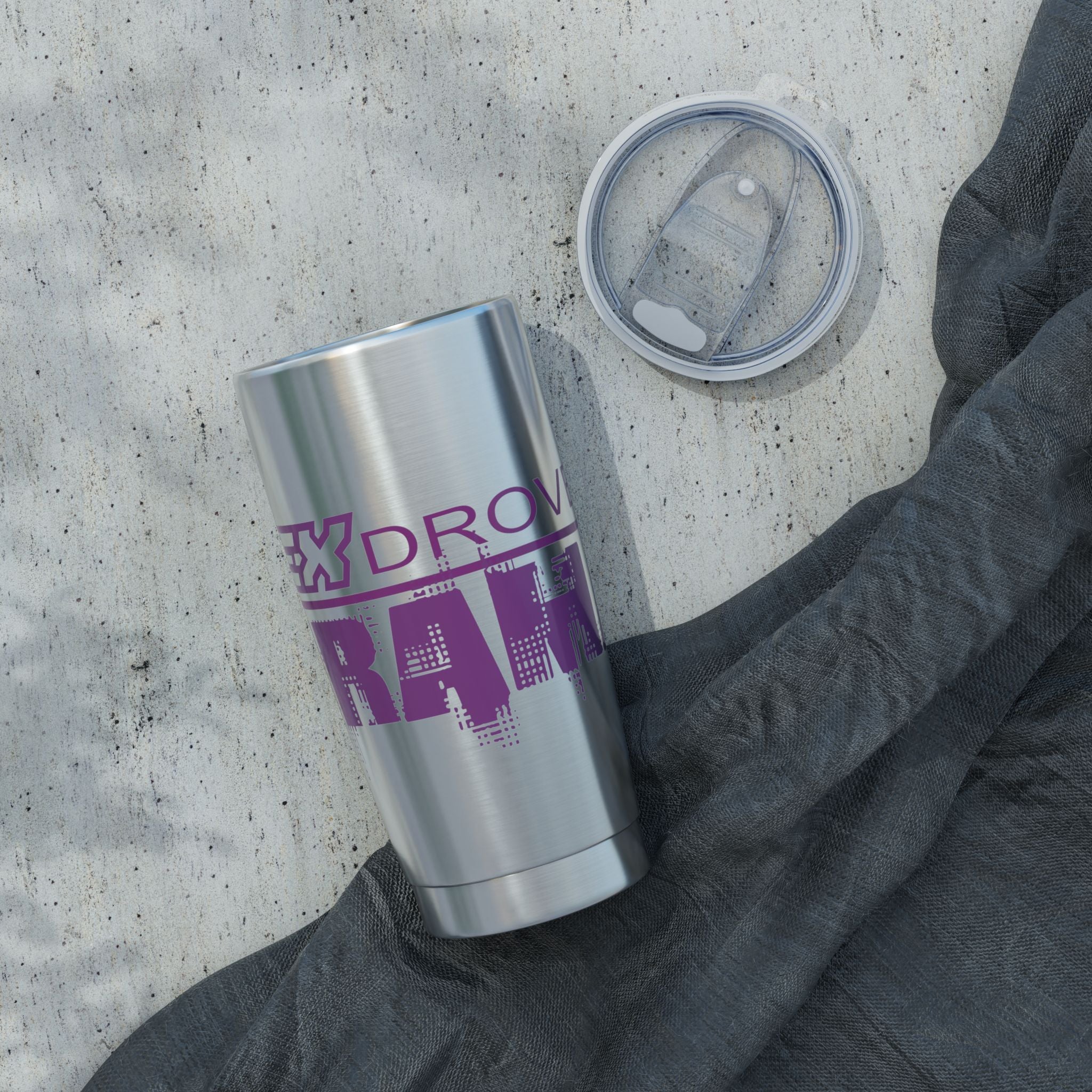 20oz Travel Tumbler — 'My Ex Drove My Brakes' Pink Urban Graphic