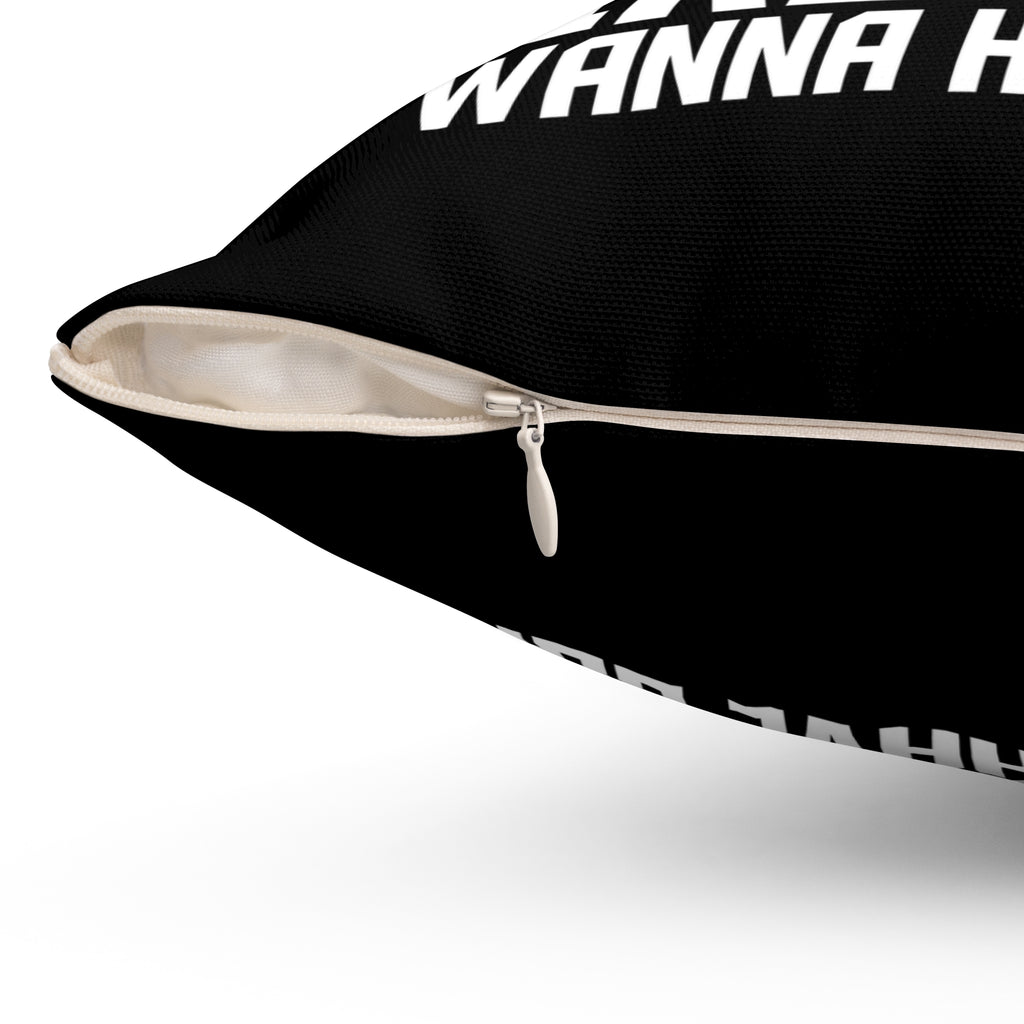 Girls Just Wanna Have Guns Pillow — Black Spun Polyester Throw Pillow