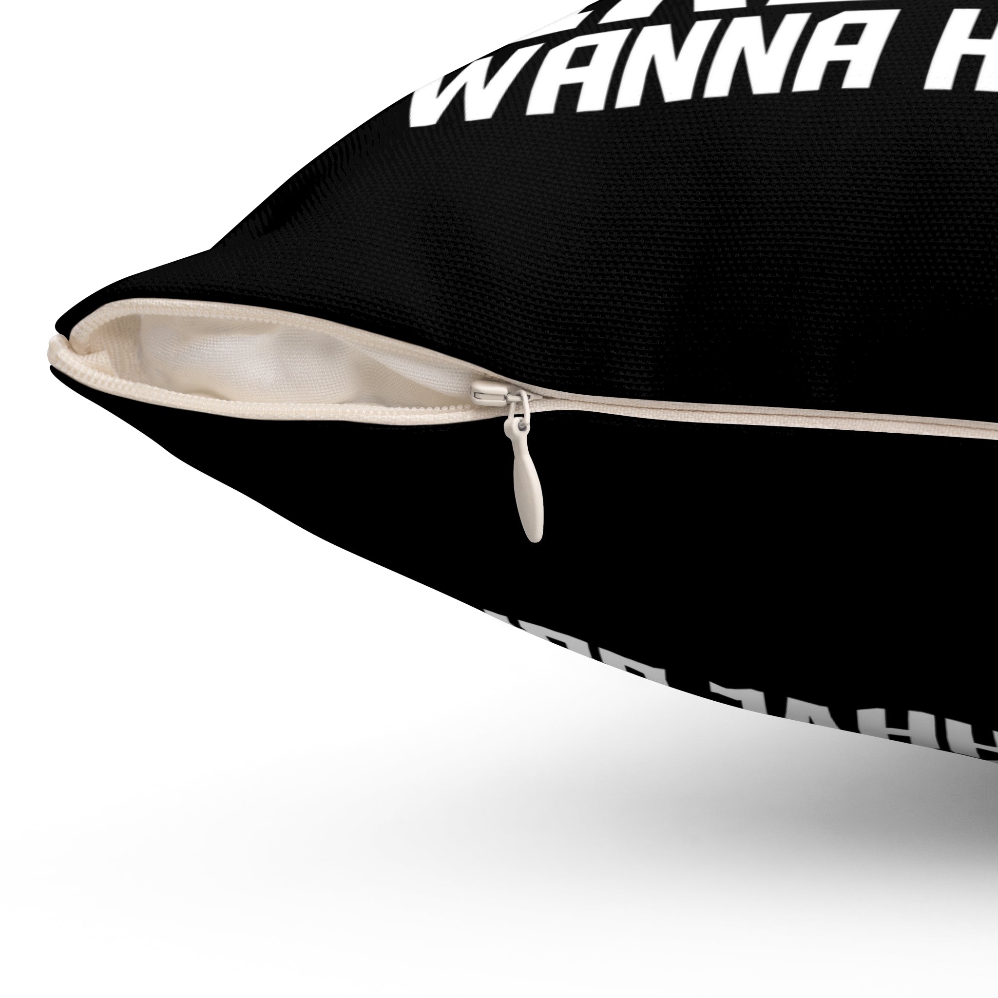 Girls Just Wanna Have Guns Pillow — Black Spun Polyester Throw Pillow