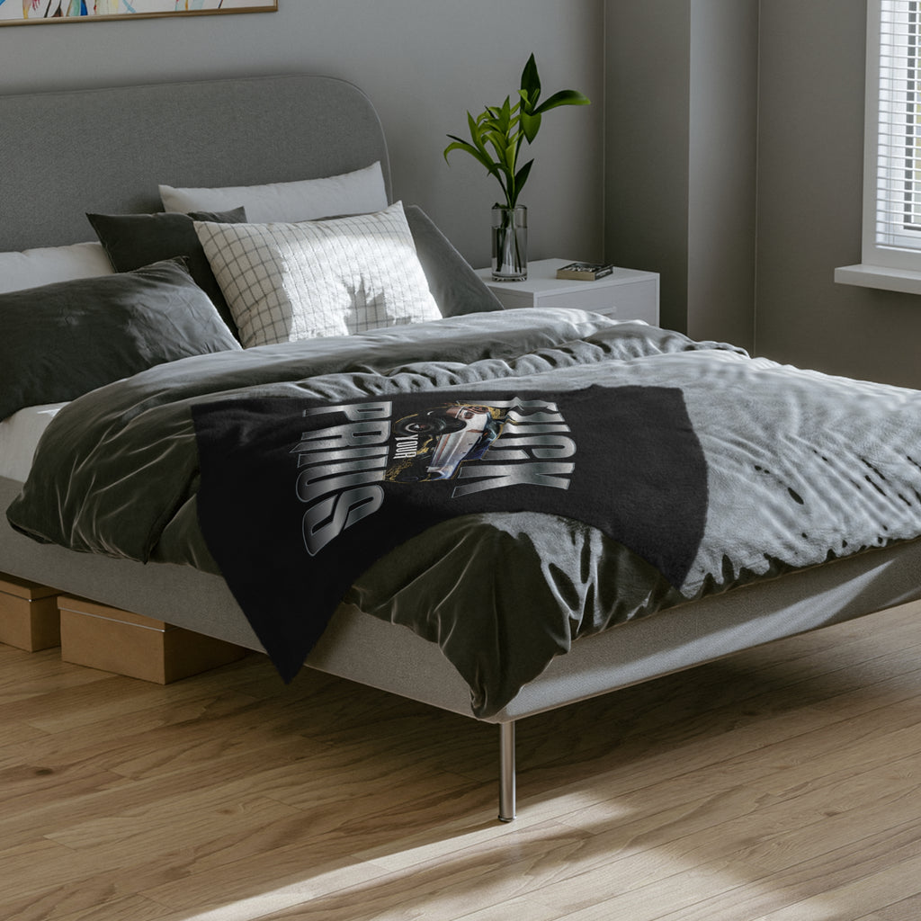 Velveteen Microfiber Blanket — 'F*** Your Prius' Monster Truck Graphic