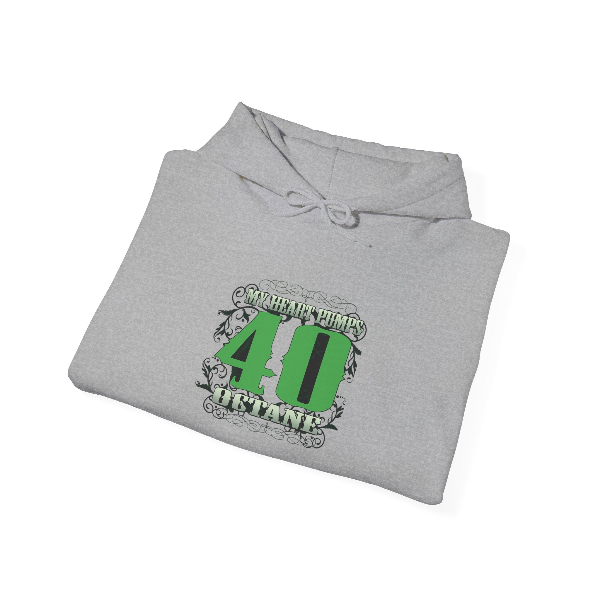 My heart pumps 40 octane - Green Design Sweatshirt
