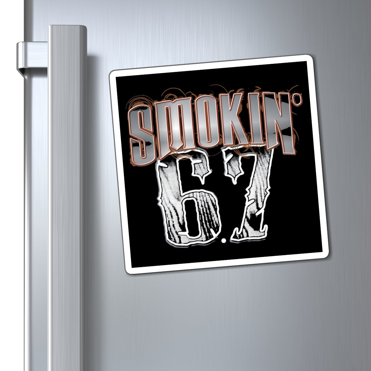 Smokin' 6.7 Car Fridge Magnet — Engine/Performance Racing Design