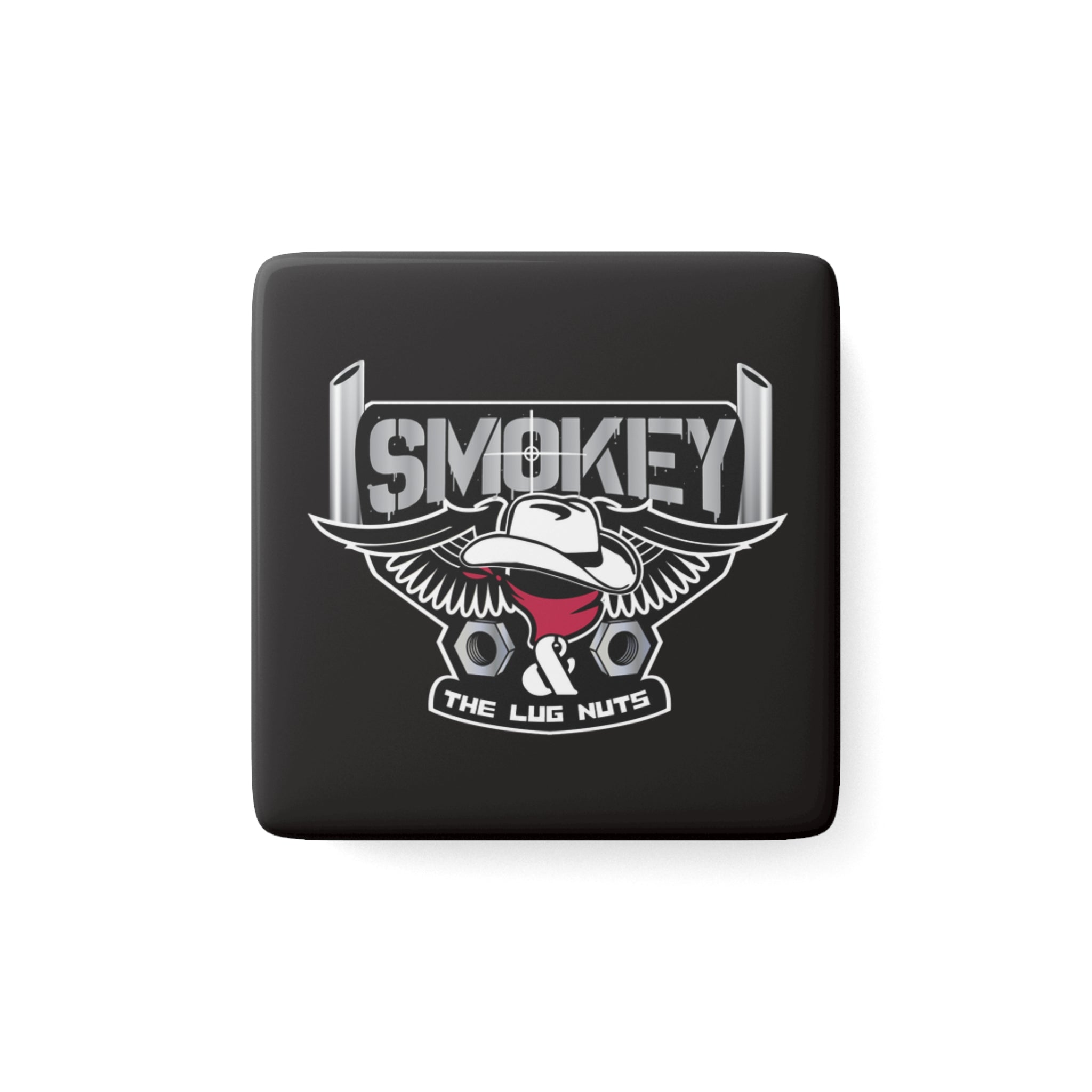 Smokey & The Lug Nuts Logo Porcelain Square Magnet