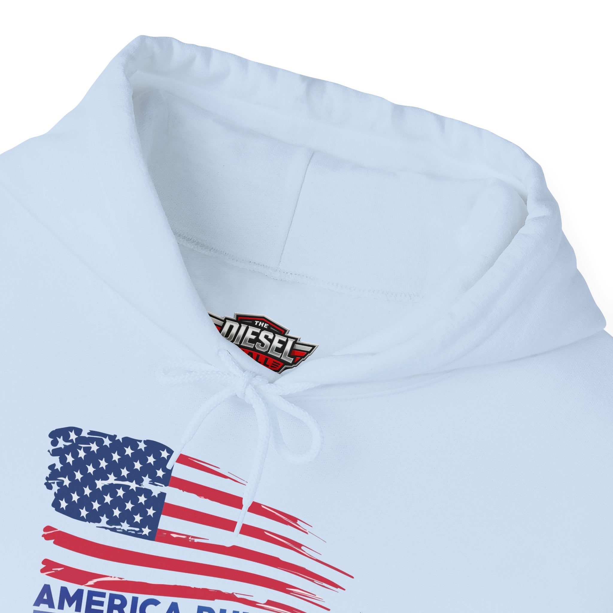 Diesel Pride Hoodie — "America Runs on Diesel" Patriotic Flag Sweatshirt