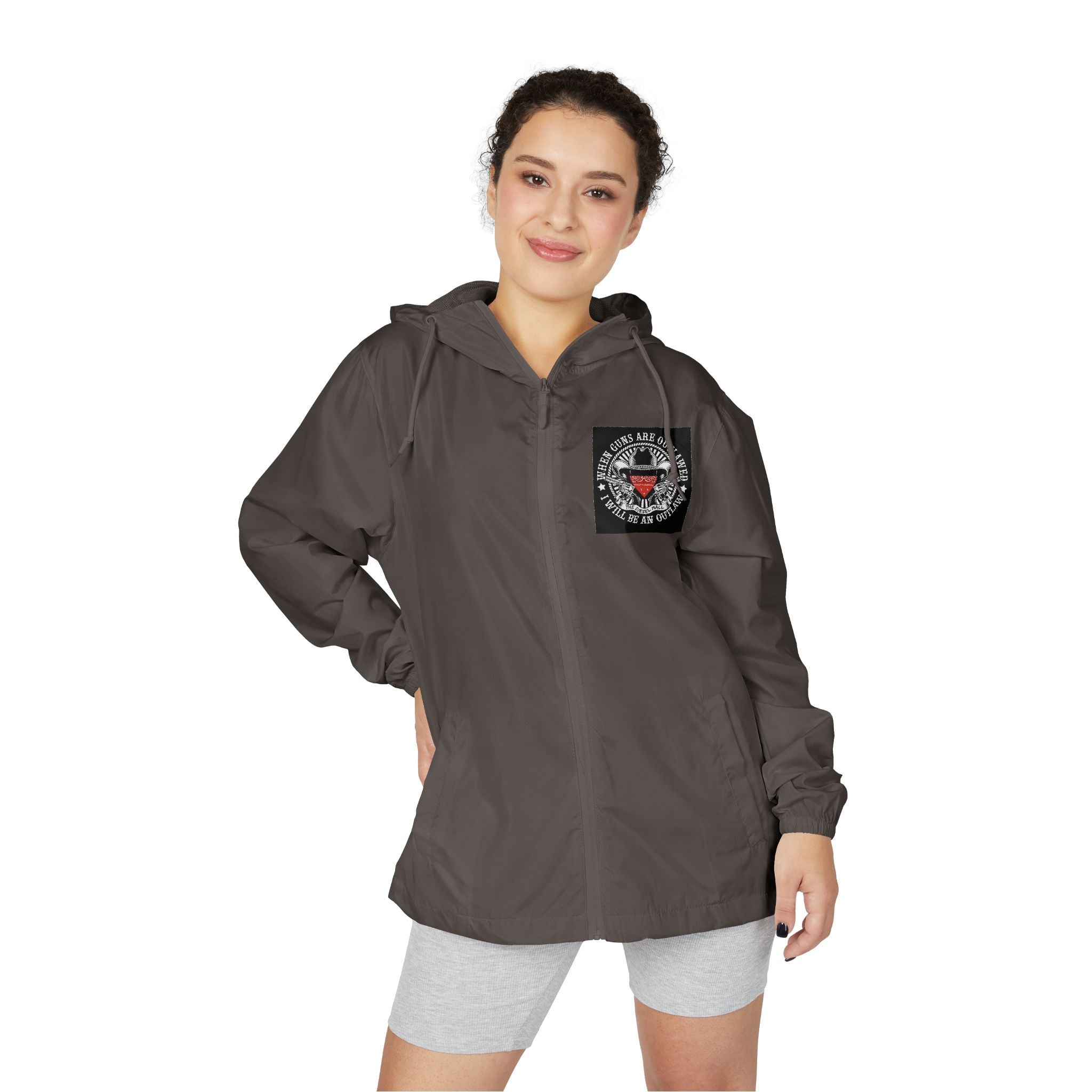 Windbreaker Jacket — Vintage Outlaw Patch Design