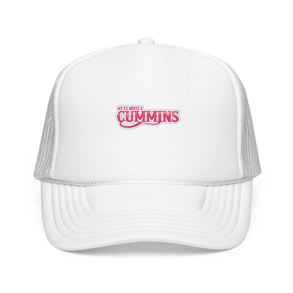 Pink Foam Trucker Hat with 'Cummins' Graphic — Retro Mesh Baseball Cap