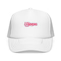 Pink Foam Trucker Hat with 'Cummins' Graphic — Retro Mesh Baseball Cap