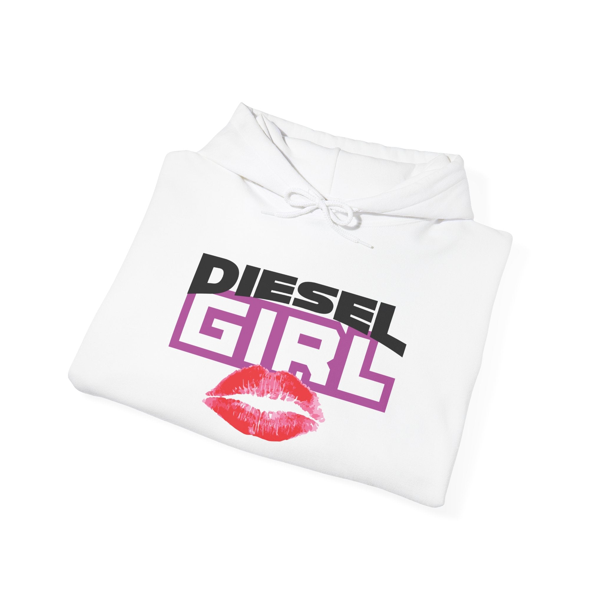 Diesel Girl Hoodie — Retro Lip Kiss Graphic Pullover