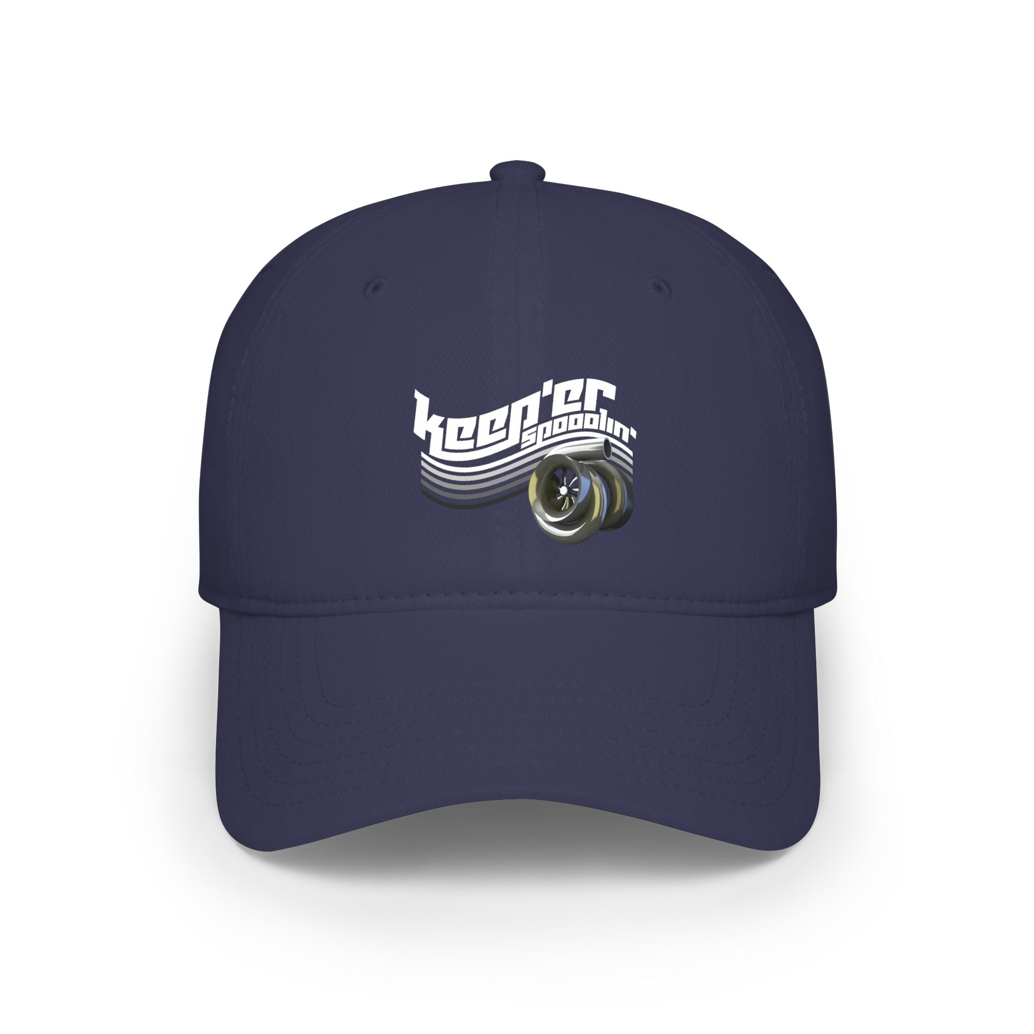 Low Profile Baseball Cap — 'Keeper Brewing' Logo Hat with Vintage Wave & Glass Illustration