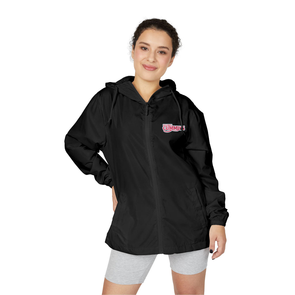 Windbreaker Jacket — 'My Ex Drove a Cummins' Pink  Logo Lightweight Hooded Windbreaker