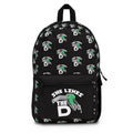 She Likes The D Backpack — Black Graphic School Bag with Fuel Nozzle Design