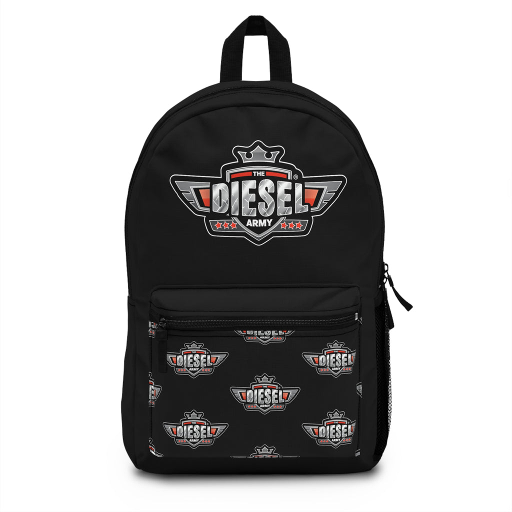 Diesel Army Logo Backpack — Rugged Black Motorhead School & Travel Bag