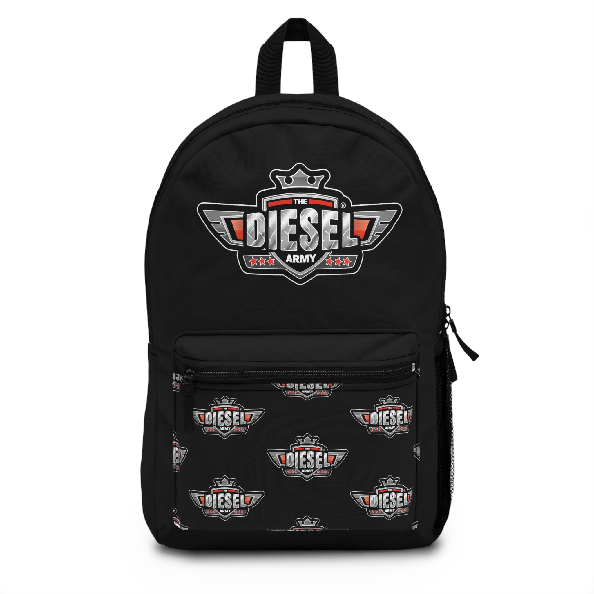 Diesel Army Logo Backpack — Rugged Black Motorhead School & Travel Bag