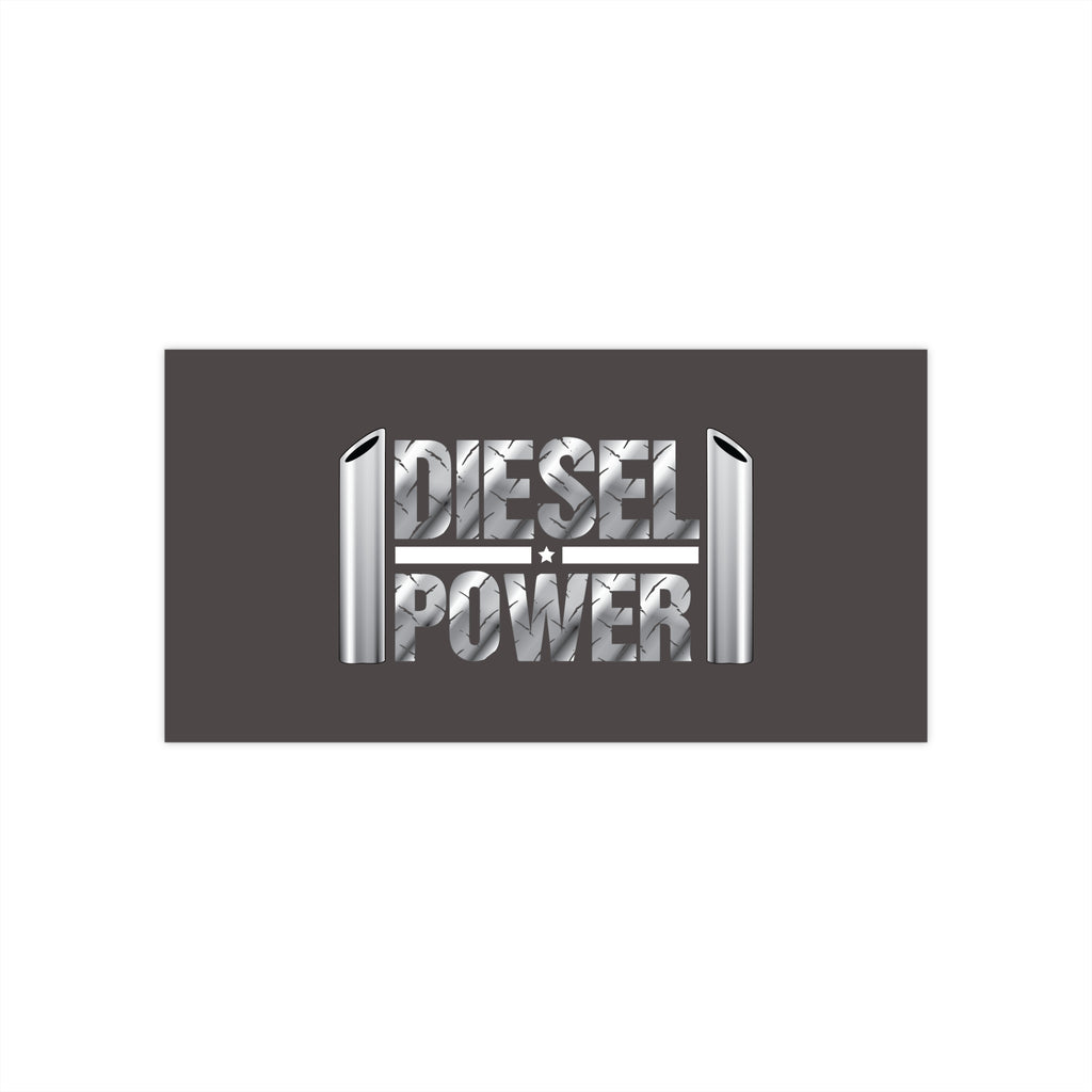 Diesel Power Bumper Sticker — Chrome Exhaust Design