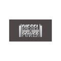 Diesel Power Bumper Sticker — Chrome Exhaust Design