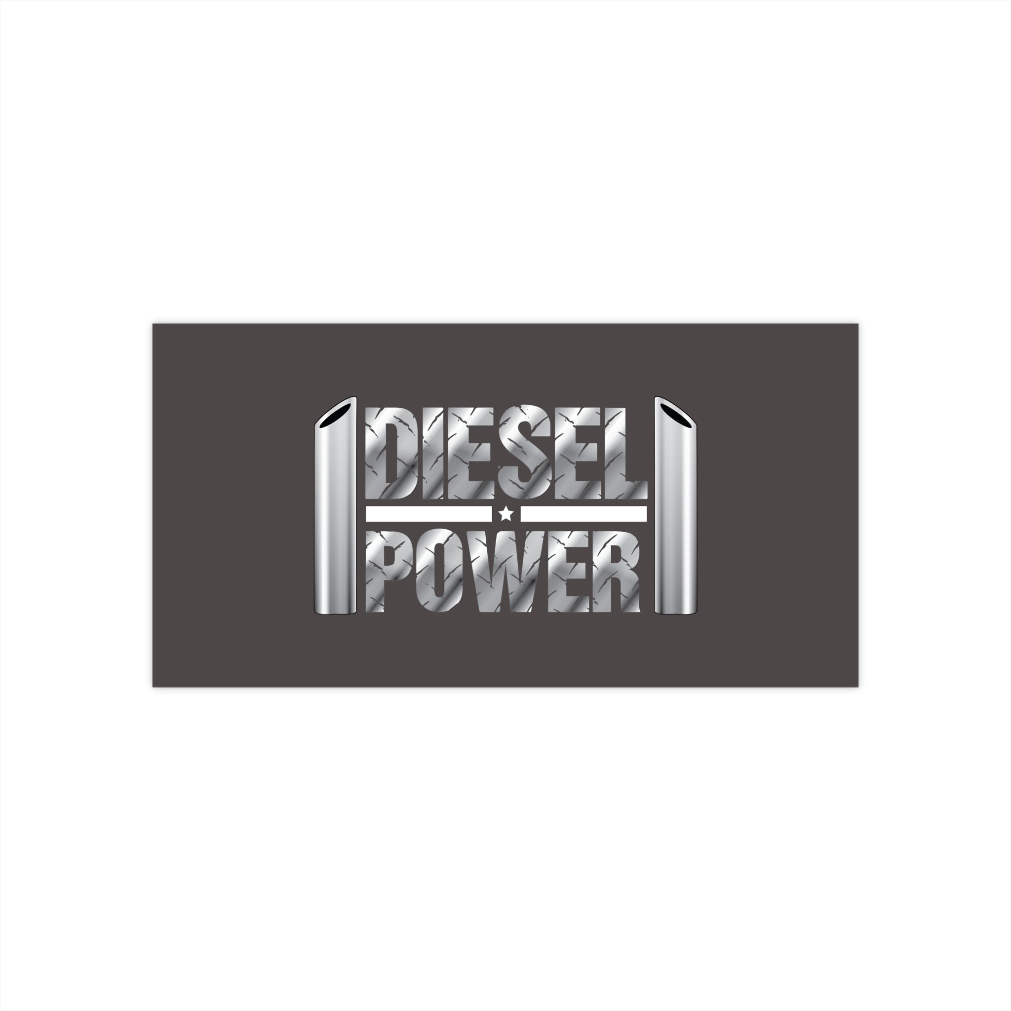 Diesel Power Bumper Sticker — Chrome Exhaust Design