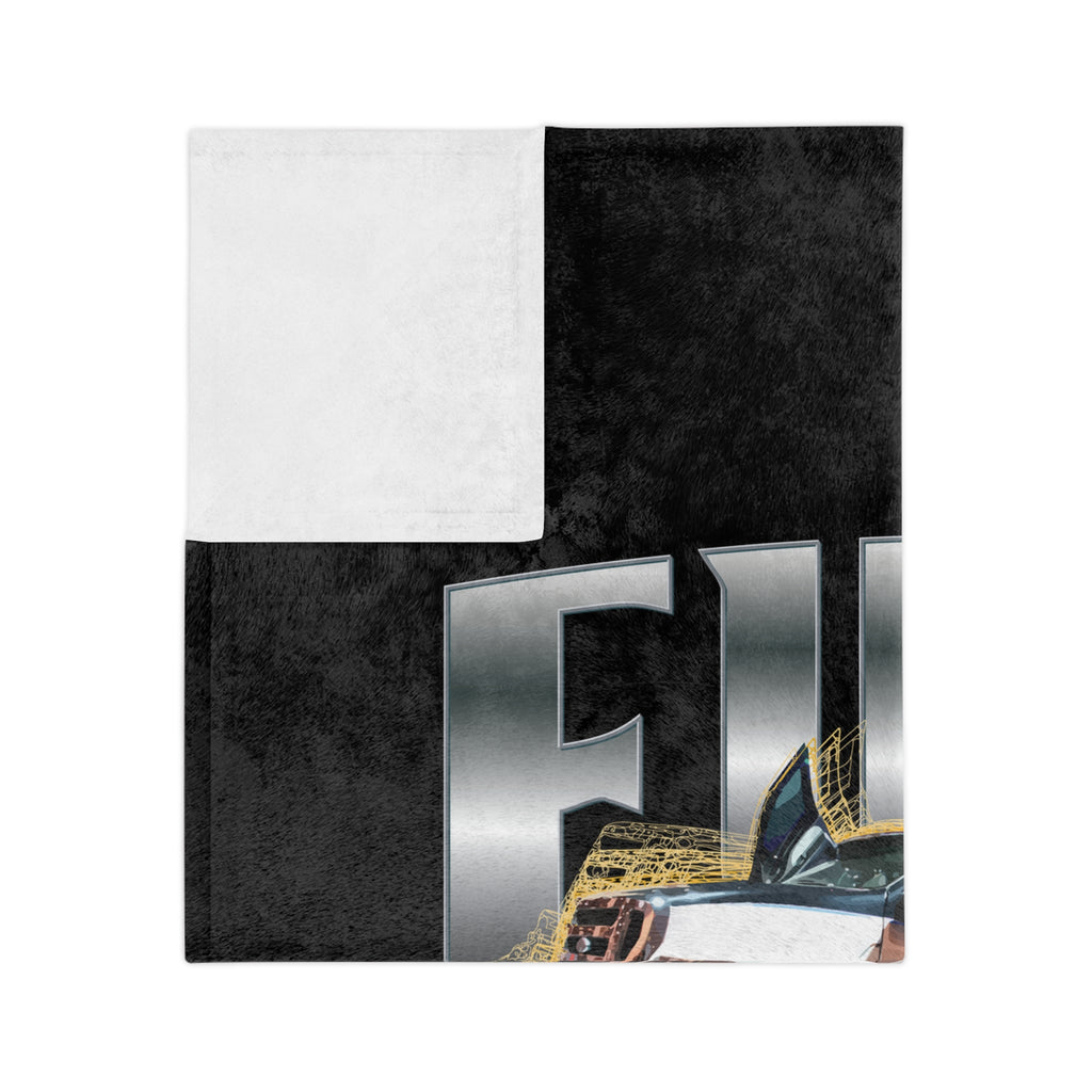 Velveteen Microfiber Blanket — 'F*** Your Prius' Monster Truck Graphic