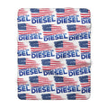 Sherpa Blanket — "America Runs on Diesel" Patriotic Flag Fleece