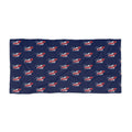 Navy Patriotic Flag Beach Towel — American Stars & Stripes Repeat Design