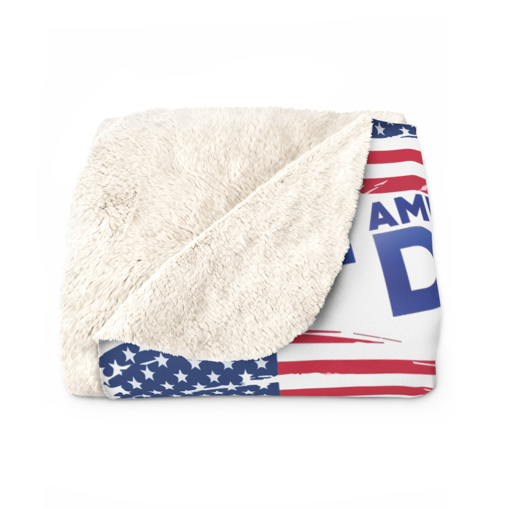 Sherpa Blanket — "America Runs on Diesel" Patriotic Flag Fleece