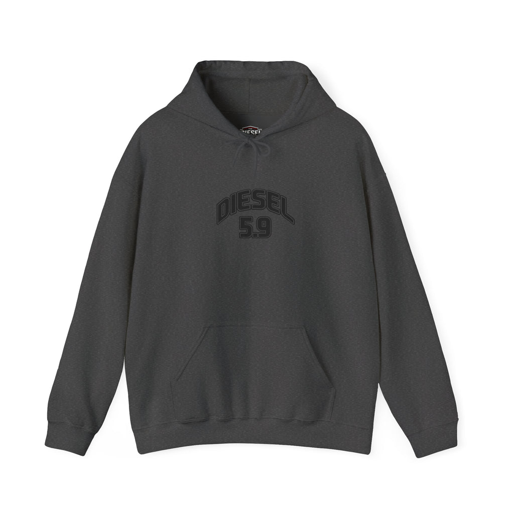 Diesel 5.9 Hoodie - Minimal White Pullover with Retro Arched Logo