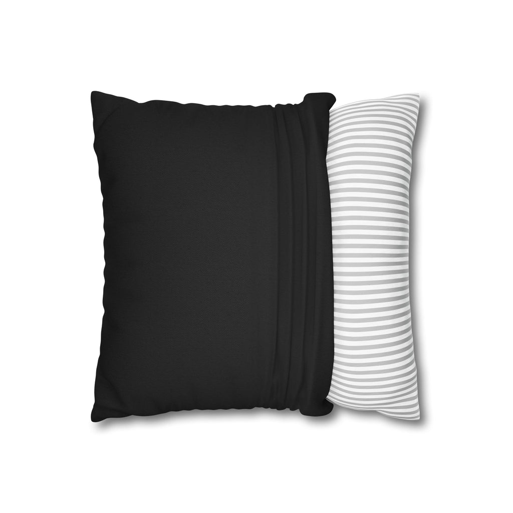 Black Shield Wing Accent Pillowcase — 'Genuine' Crest Pattern Decorative Throw Pillow